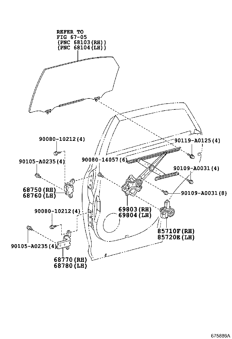  RX350 450H |  REAR DOOR WINDOW REGULATOR HINGE