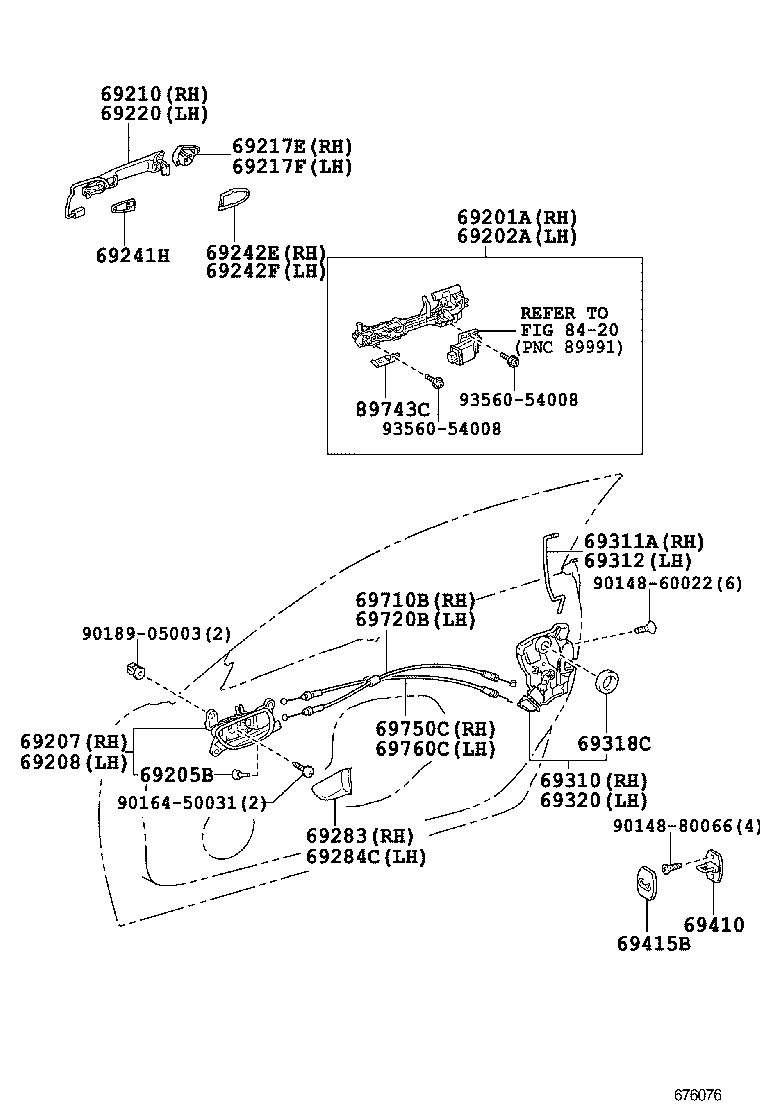  IS250C 350C |  FRONT DOOR LOCK HANDLE