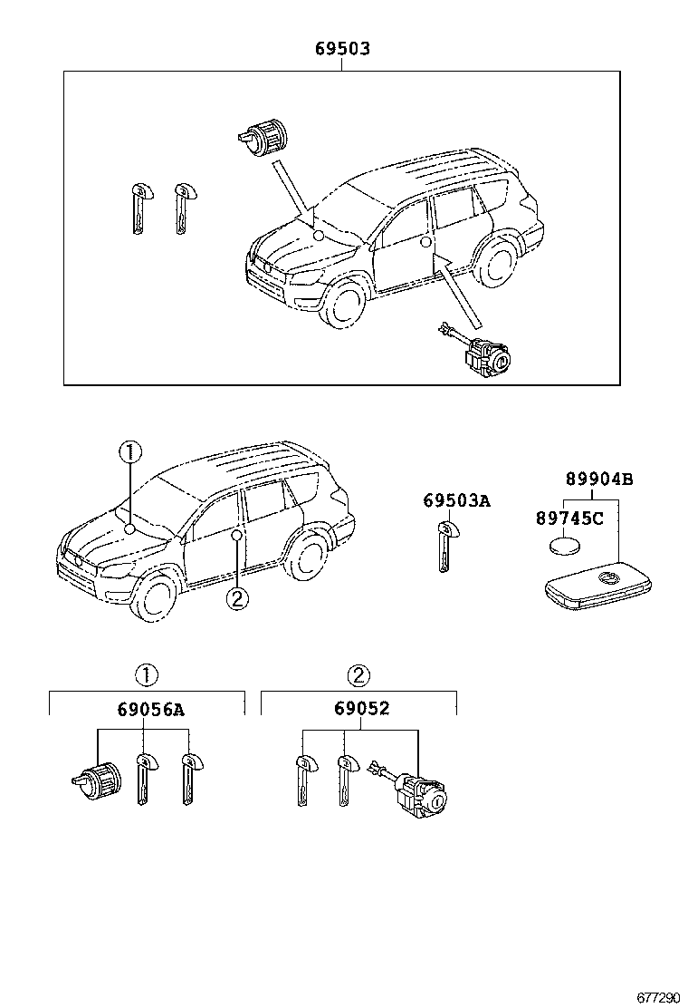  RAV4 EV |  LOCK CYLINDER SET