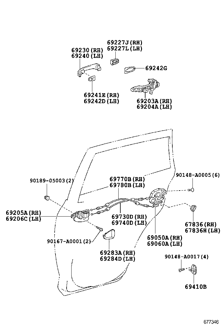  RAV4 EV |  REAR DOOR LOCK HANDLE