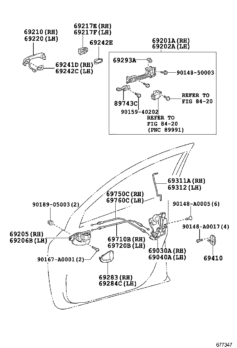  RAV4 EV |  FRONT DOOR LOCK HANDLE