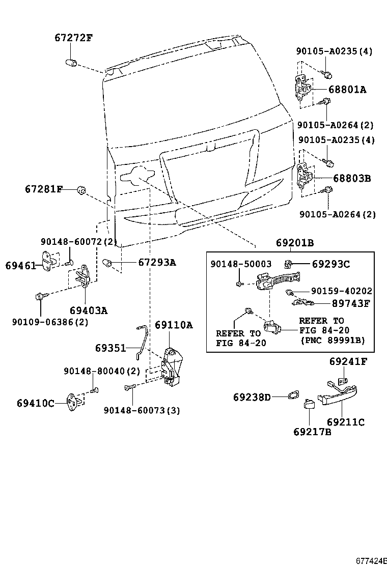  RAV4 EV |  BACK DOOR LOCK HINGE