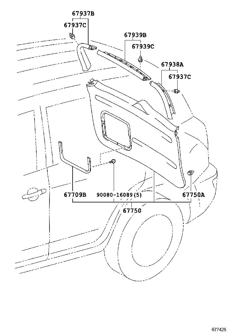  RAV4 EV |  BACK DOOR PANEL GLASS