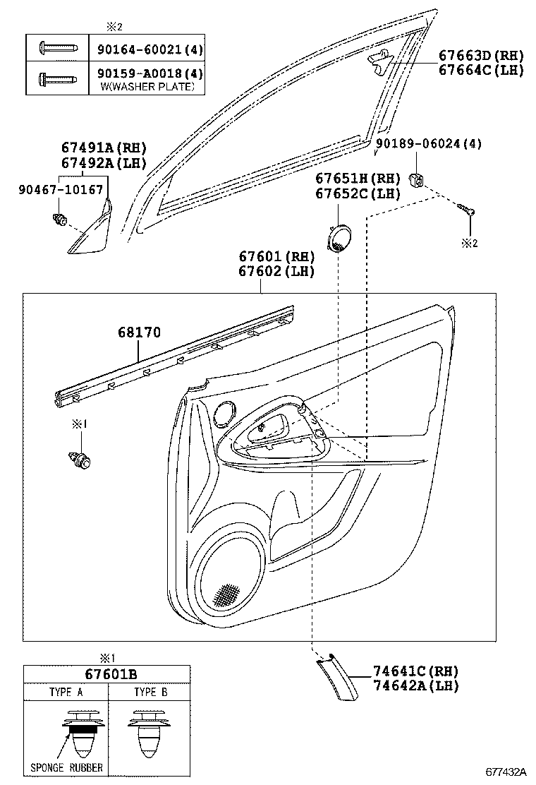  RAV4 EV |  FRONT DOOR PANEL GLASS