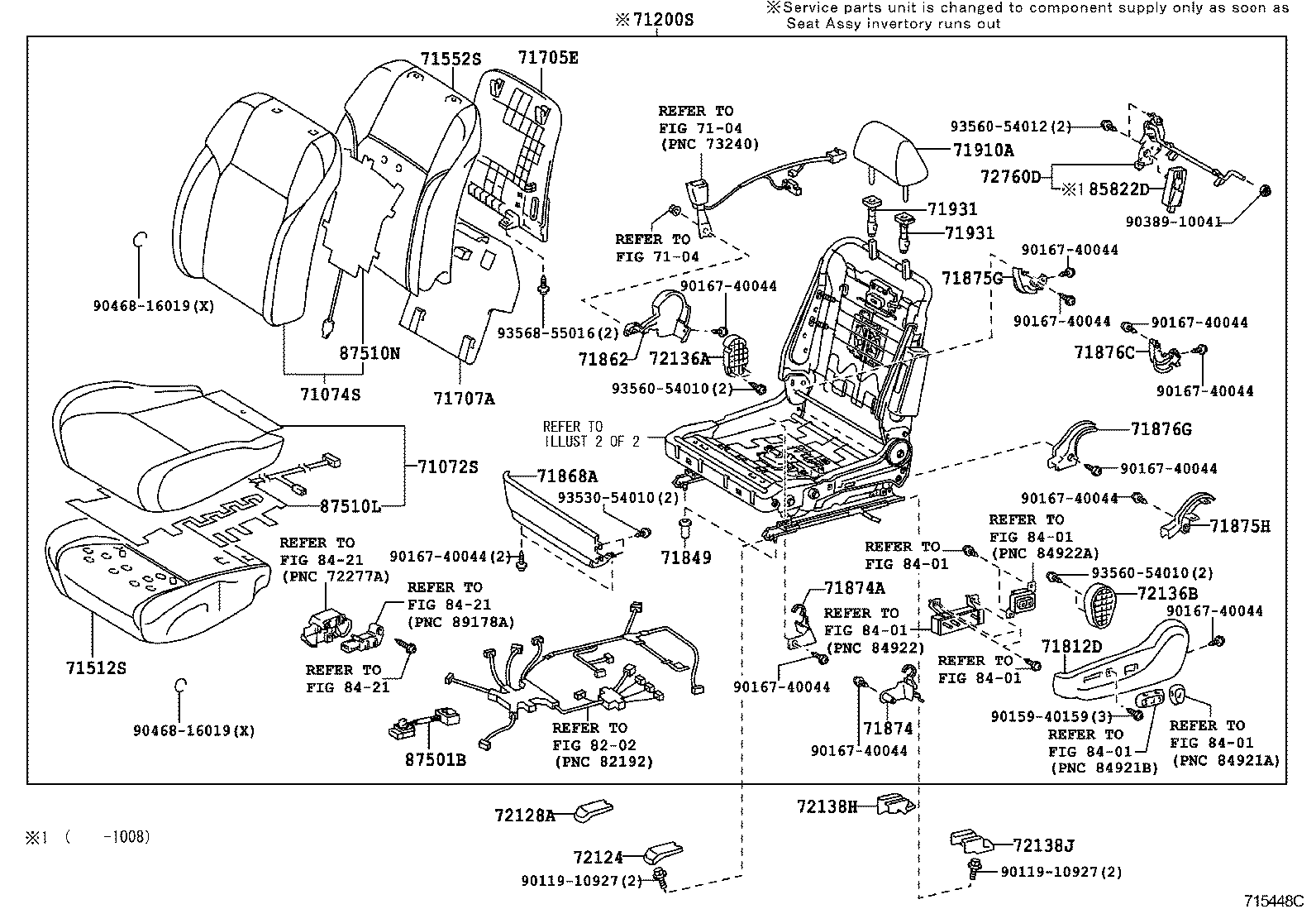  IS F |  FRONT SEAT SEAT TRACK