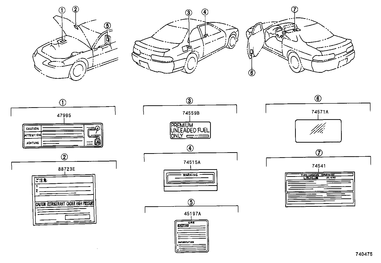  SC300 400 |  CAUTION PLATE EXTERIOR INTERIOR