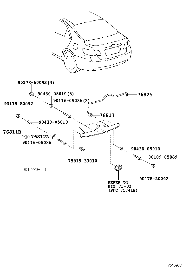  CAMRY HV NAP |  REAR MOULDING