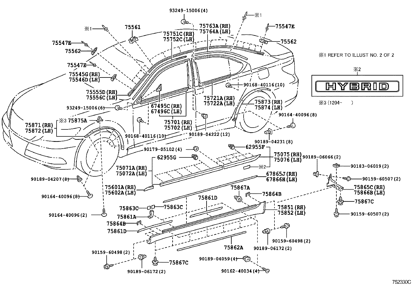  LS600HL |  SIDE MOULDING