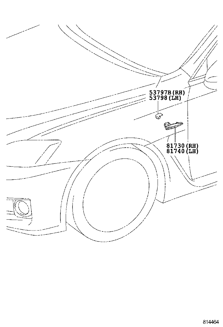  IS F |  SIDE TURN SIGNAL LAMP OUTER MIRROR LAMP