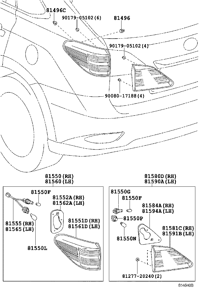  RX350 450H |  REAR COMBINATION LAMP