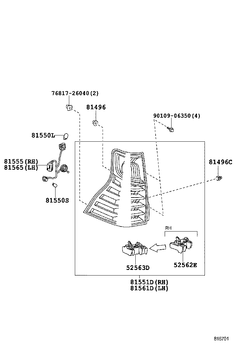  GX460 |  REAR COMBINATION LAMP
