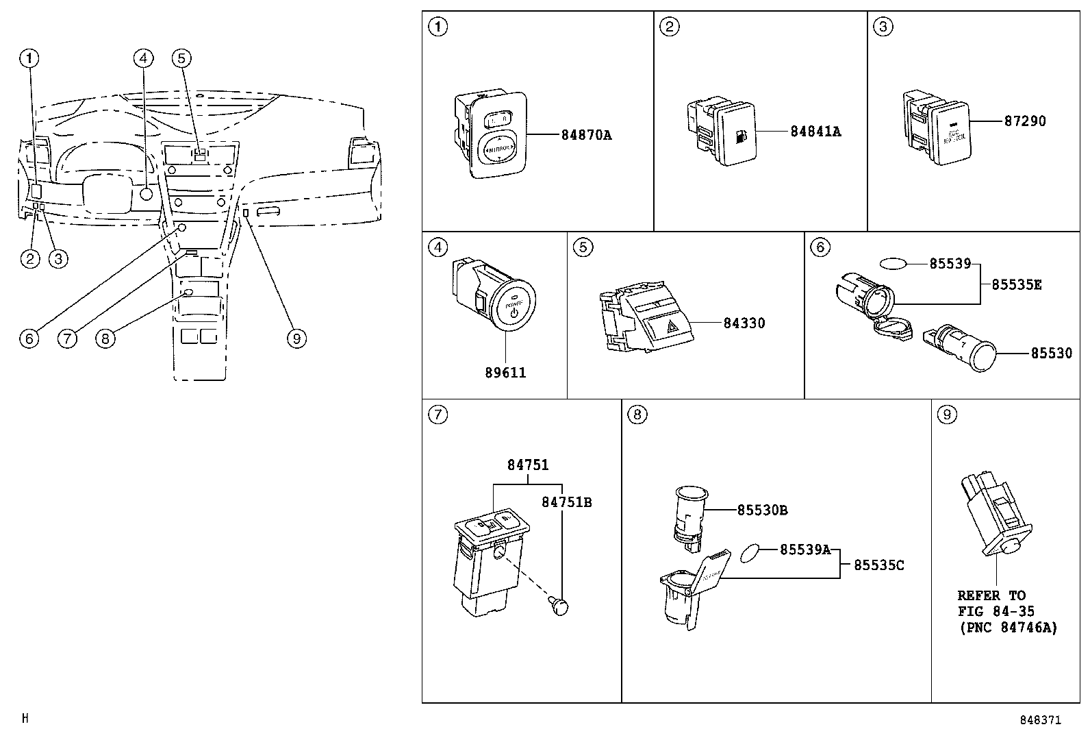  CAMRY HV NAP |  SWITCH RELAY COMPUTER