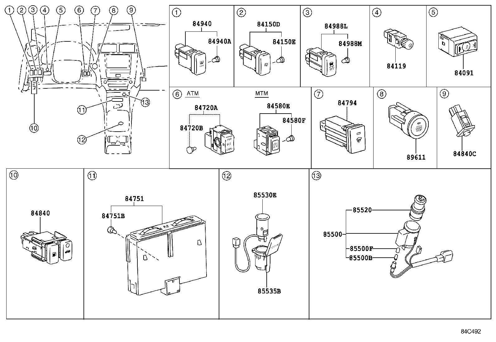  IS250 350 |  SWITCH RELAY COMPUTER