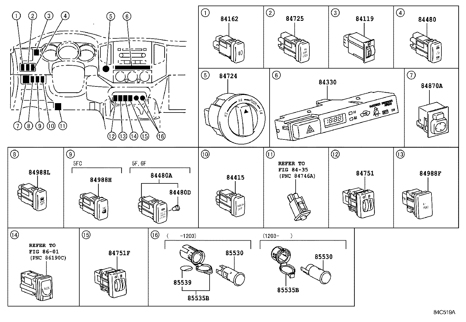  TACOMA |  SWITCH RELAY COMPUTER