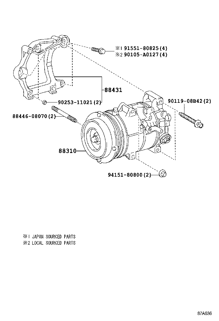  CAMRY NAP |  HEATING AIR CONDITIONING COMPRESSOR