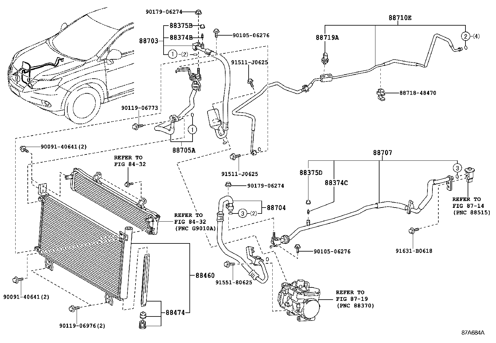  RX350 450H |  HEATING AIR CONDITIONING COOLER PIPING