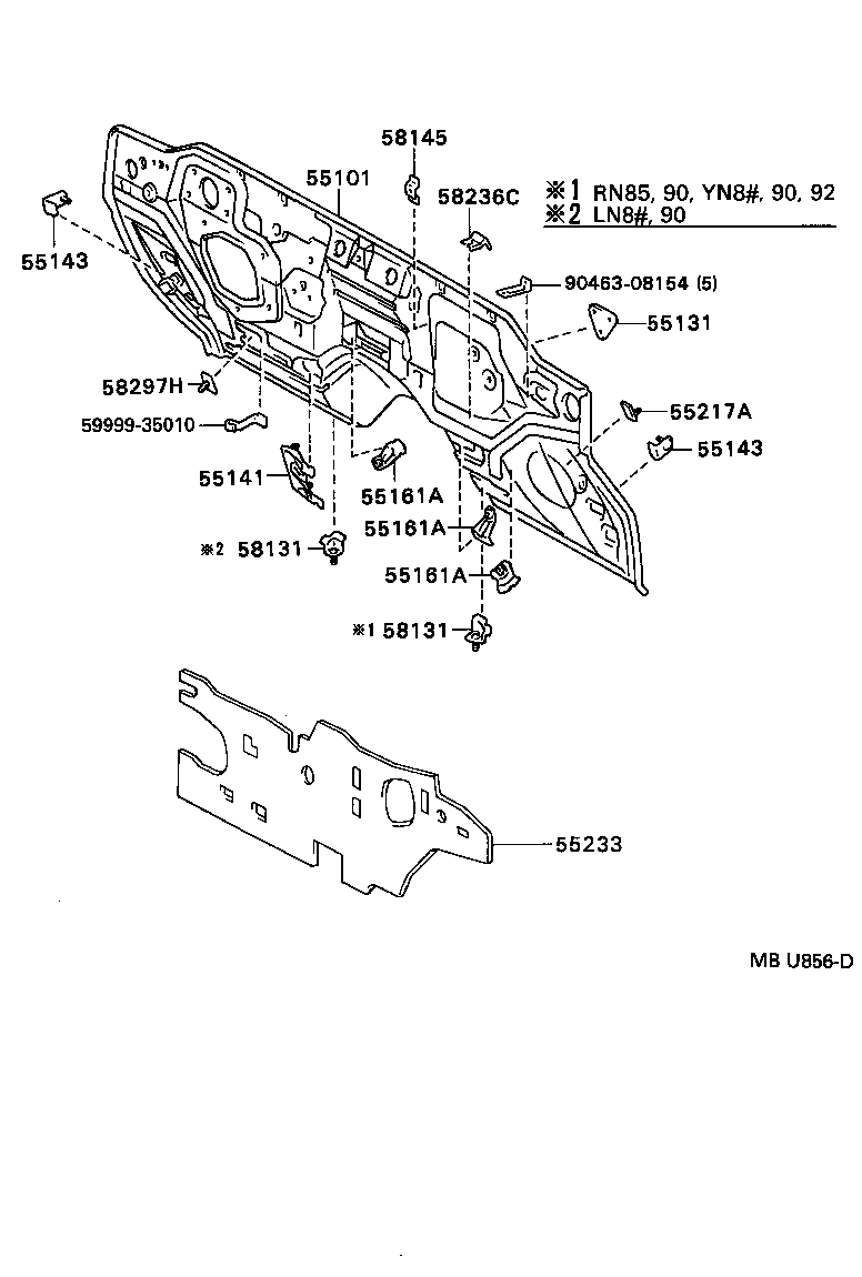  HILUX 2WD |  FRONT FENDER APRON DASH PANEL