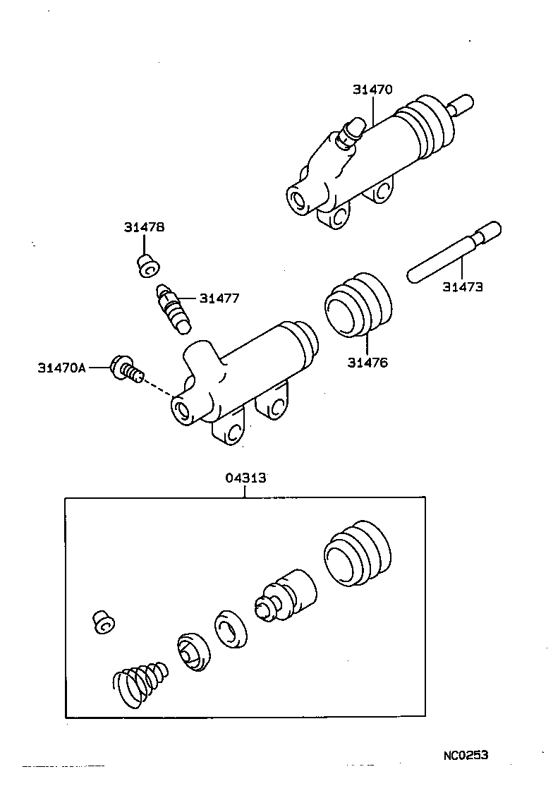  HILUX 2WD |  CLUTCH RELEASE CYLINDER