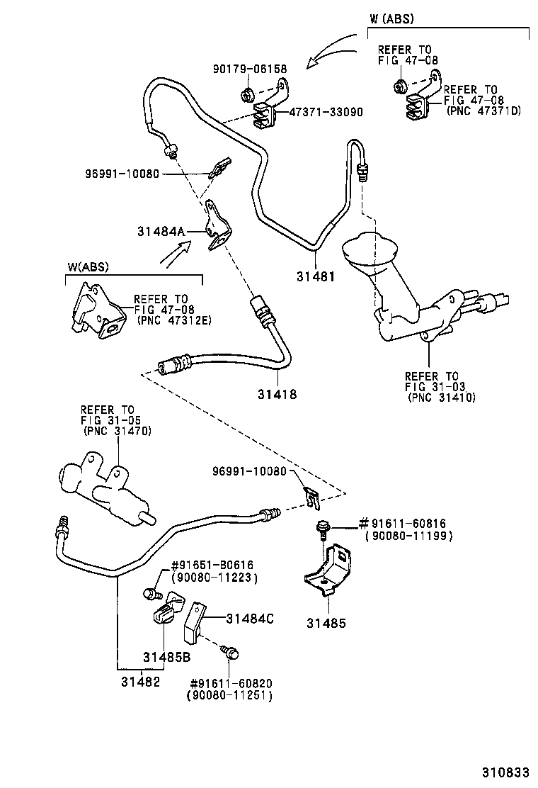  SOLARA |  CLUTCH PEDAL FLEXIBLE HOSE