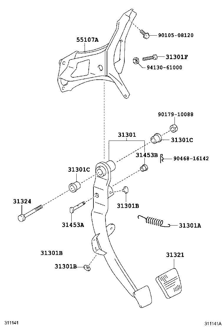  SCION XA |  CLUTCH PEDAL FLEXIBLE HOSE