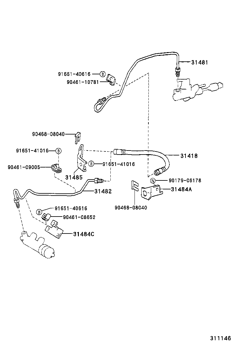  COROLLA SED JPP |  CLUTCH PEDAL FLEXIBLE HOSE