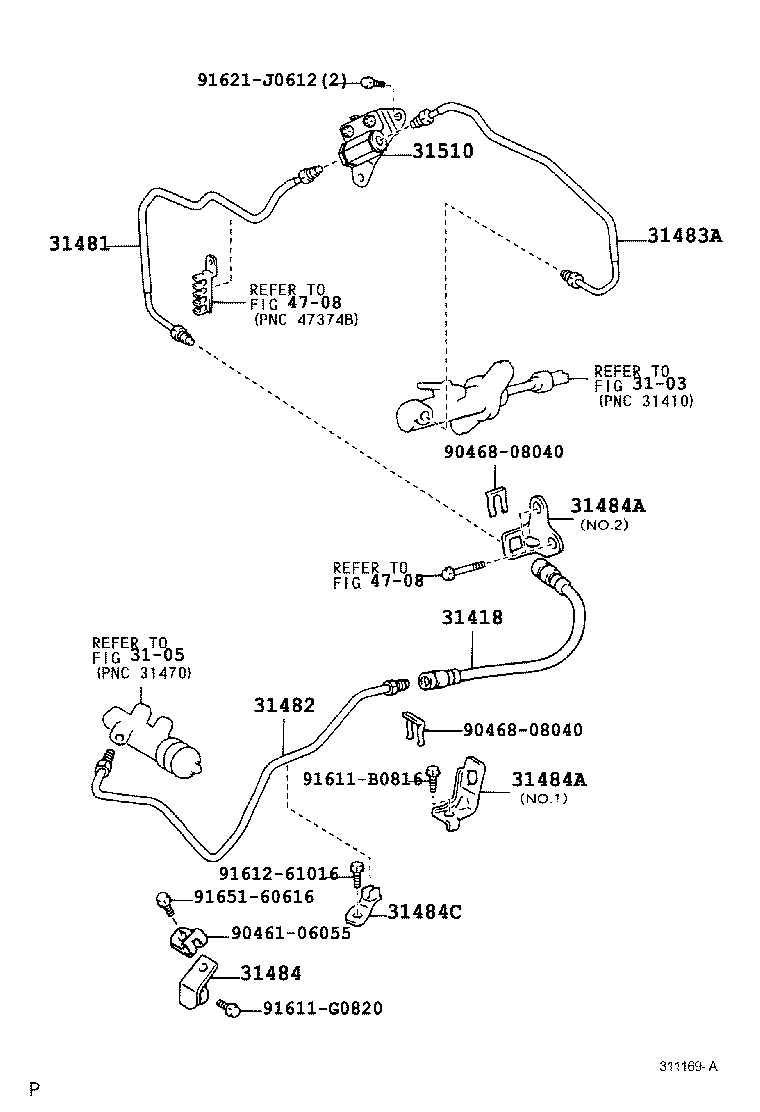  RAV4 |  CLUTCH PEDAL FLEXIBLE HOSE