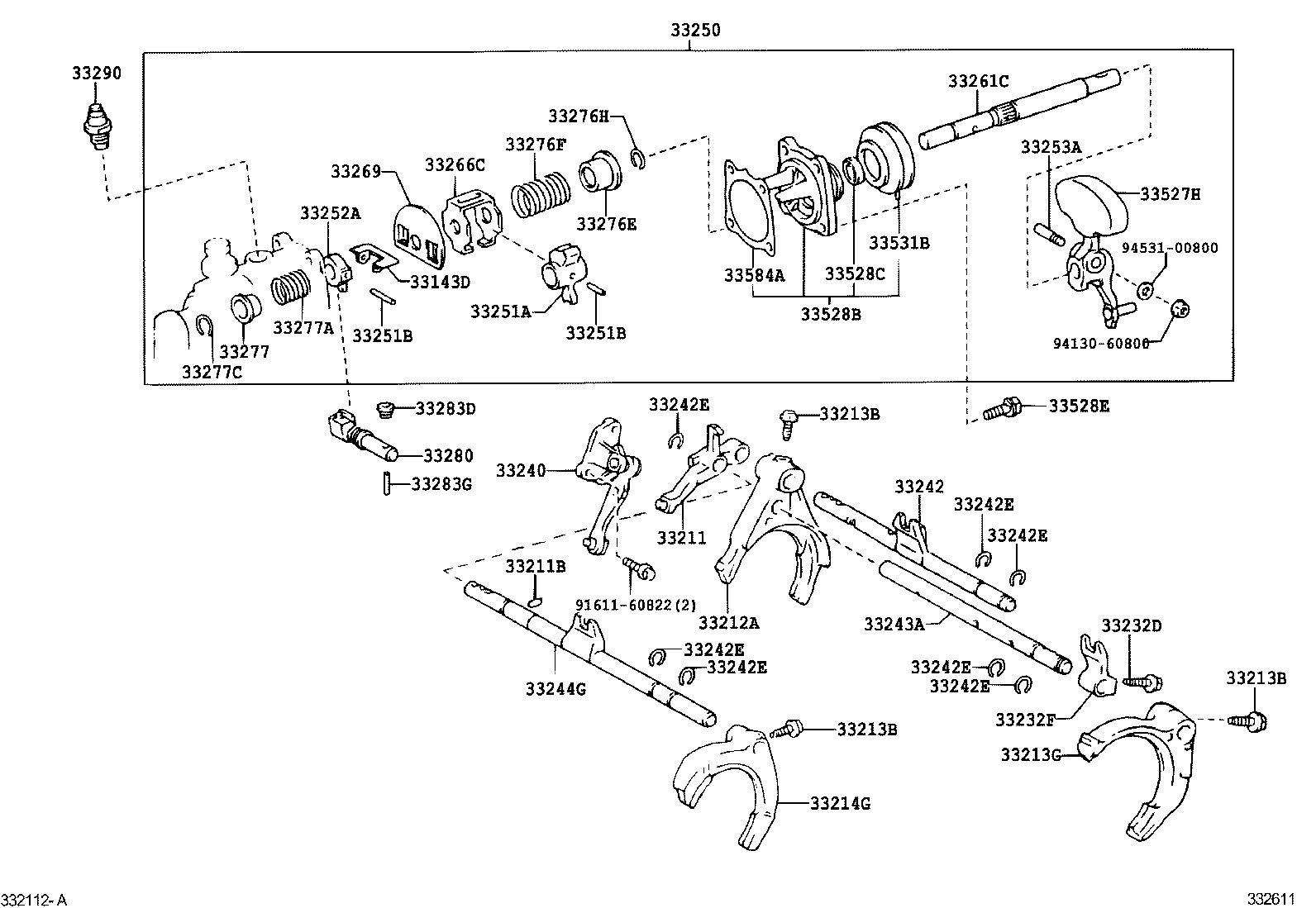  RAV4 |  GEAR SHIFT FORK LEVER SHAFT MTM