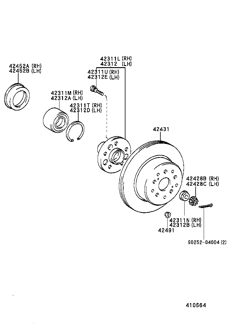  GS300 400 430 |  REAR AXLE SHAFT HUB