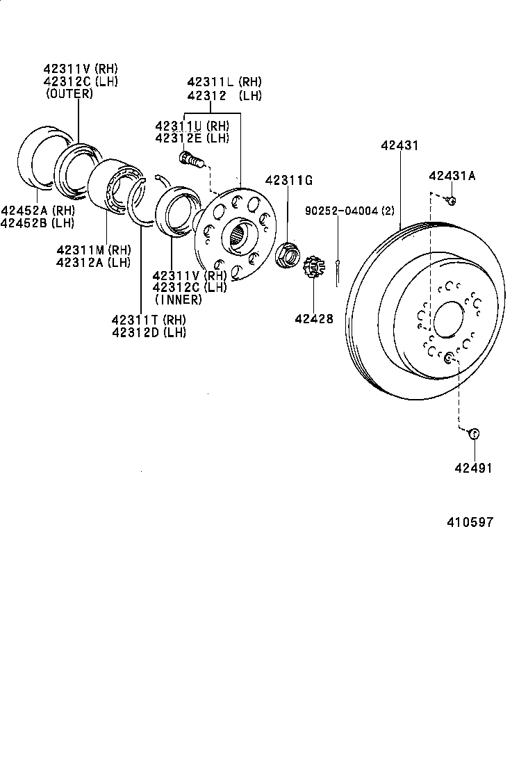  LS400 |  REAR AXLE SHAFT HUB