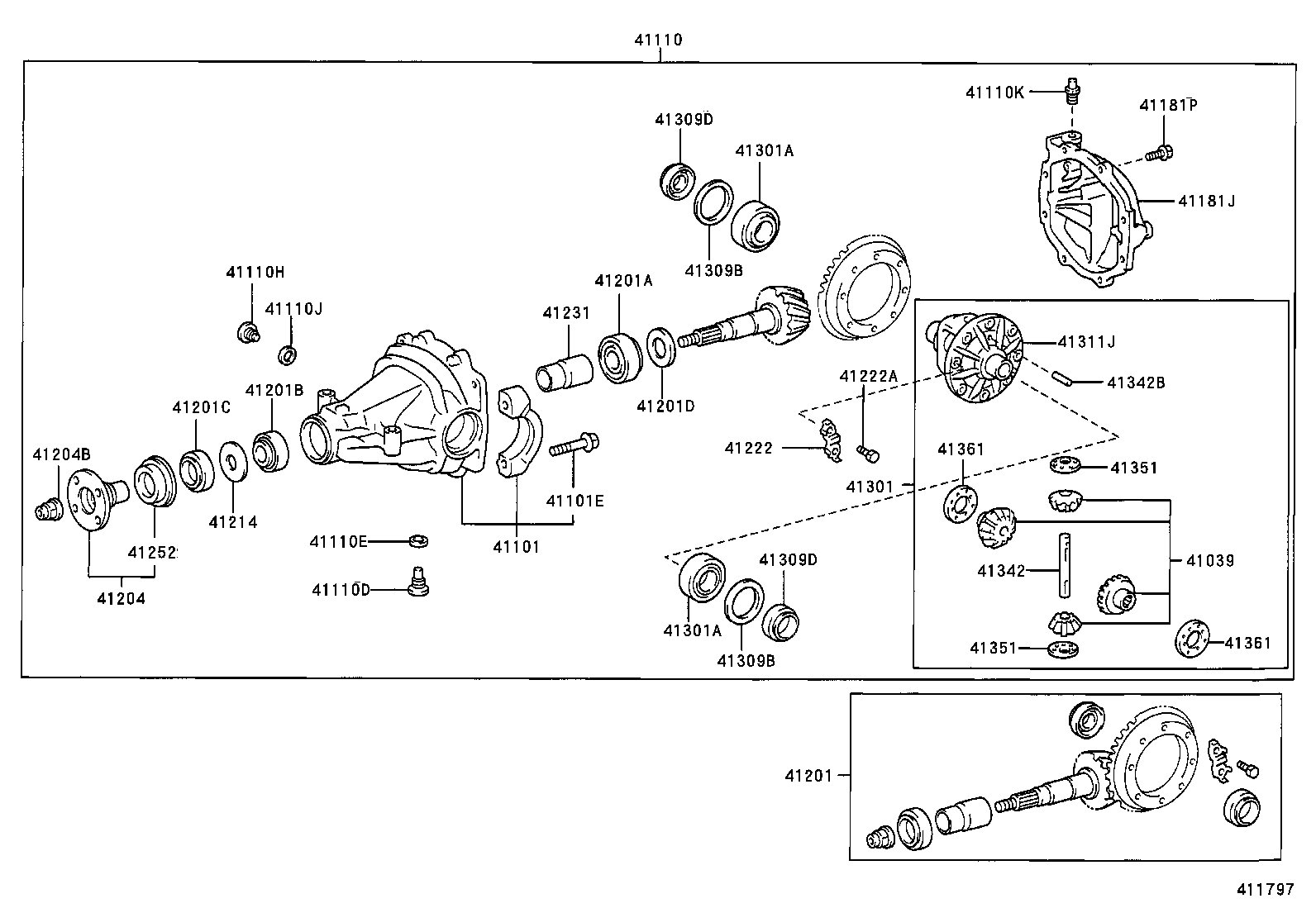  RX330 350 NAP |  REAR AXLE HOUSING DIFFERENTIAL