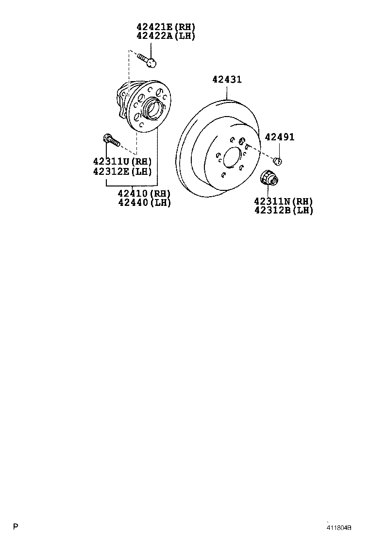  RX330 350 NAP |  REAR AXLE SHAFT HUB