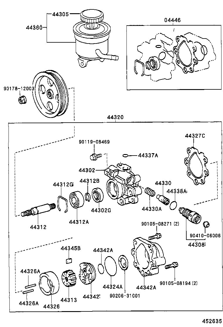  HILUX 2WD |  VANE PUMP RESERVOIR POWER STEERING