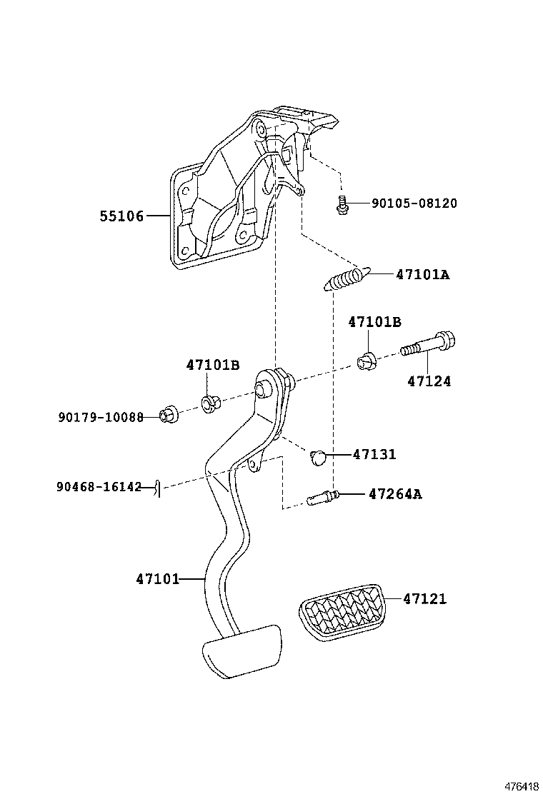  SCION XA |  BRAKE PEDAL BRACKET