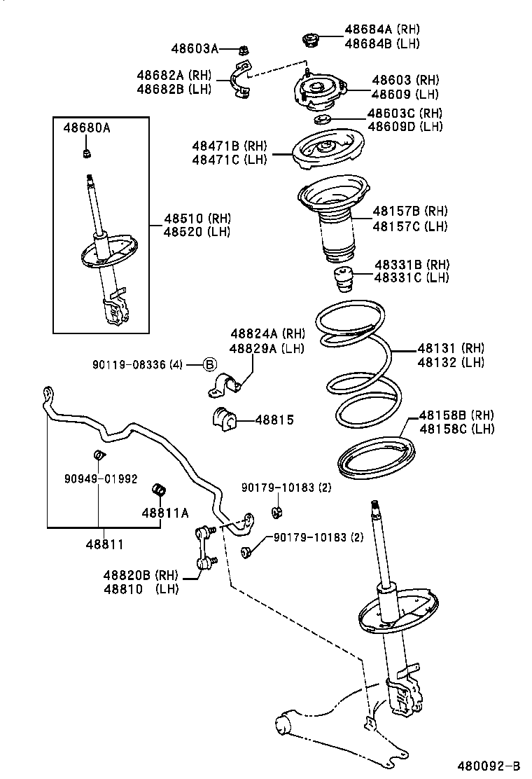  RAV4 EV |  FRONT SPRING SHOCK ABSORBER