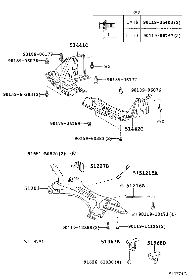  SCION XA |  SUSPENSION CROSSMEMBER UNDER COVER