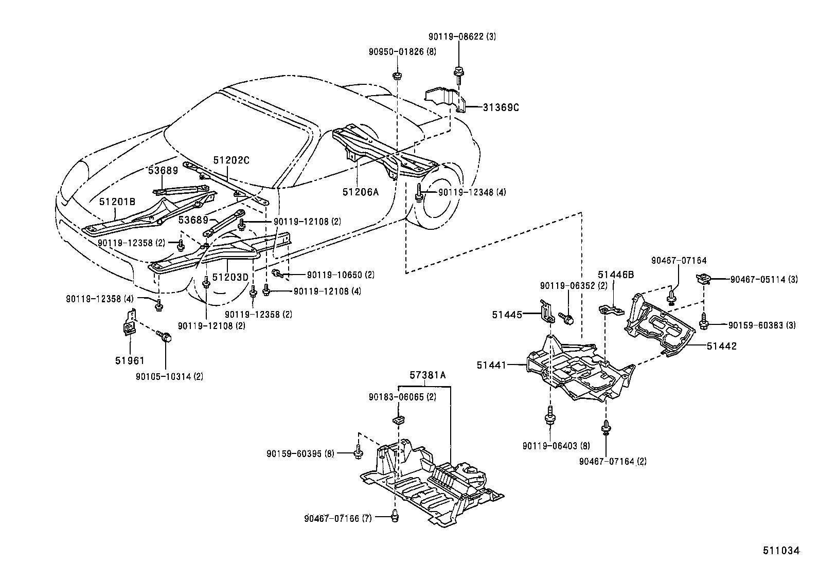  MR2 |  SUSPENSION CROSSMEMBER UNDER COVER