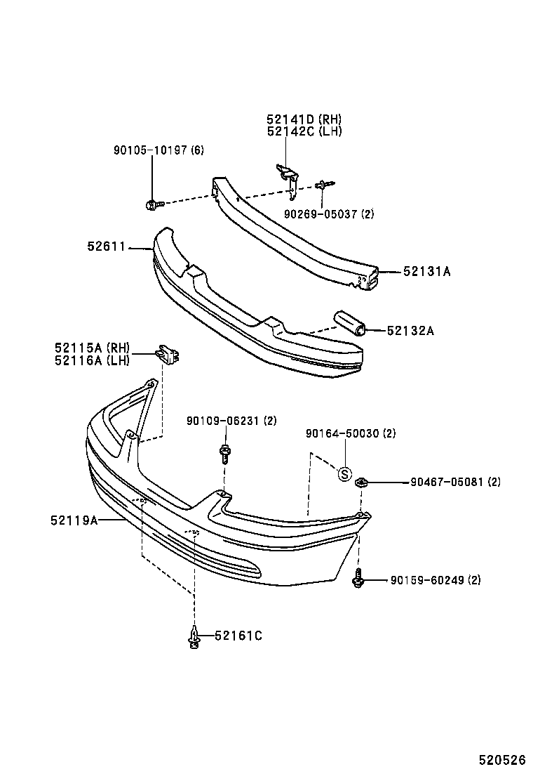  CAMRY NAP |  FRONT BUMPER BUMPER STAY