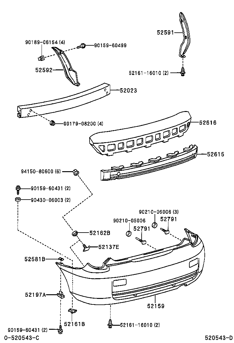  CELICA |  REAR BUMPER BUMPER STAY