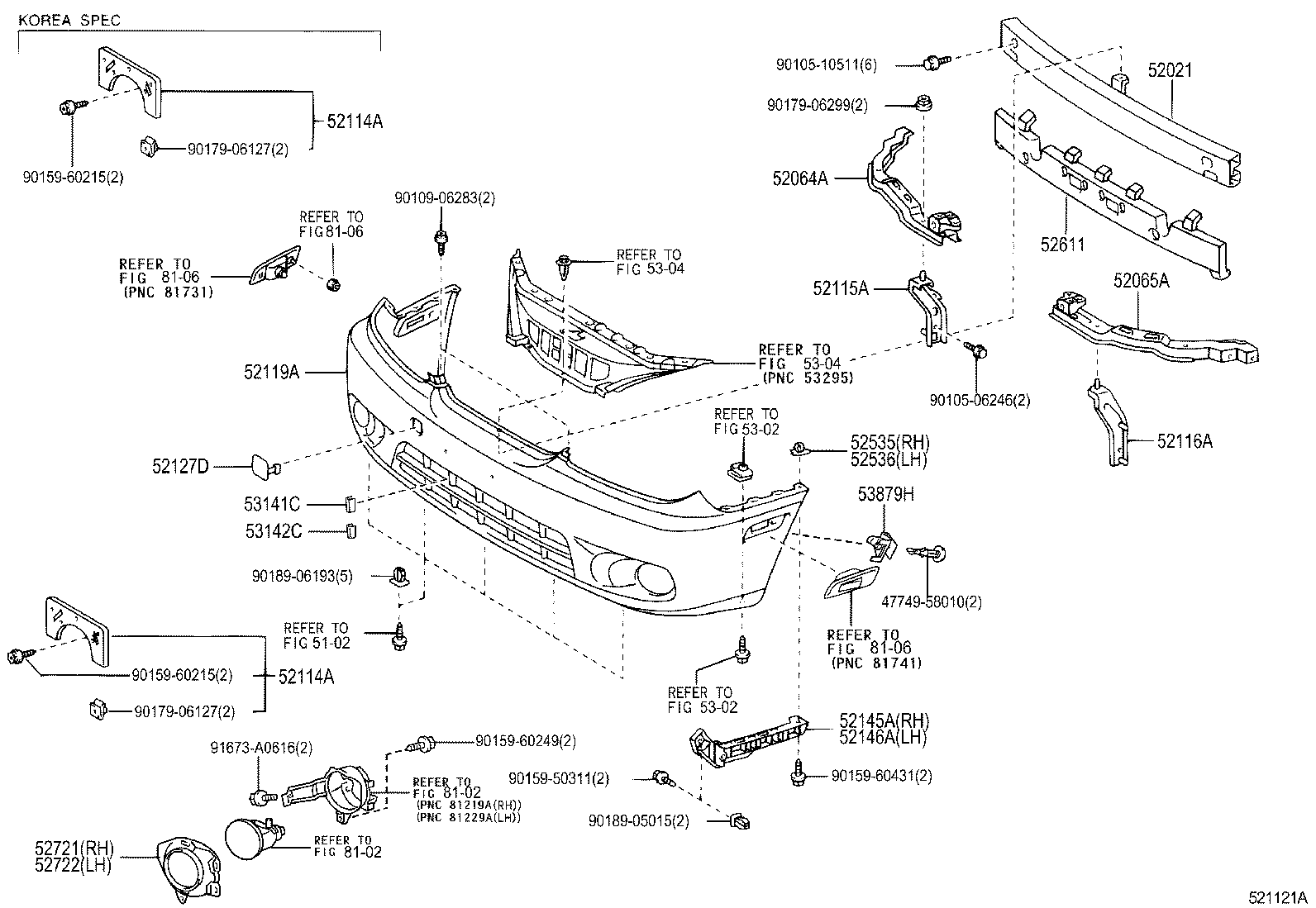  ES300 330 |  FRONT BUMPER BUMPER STAY