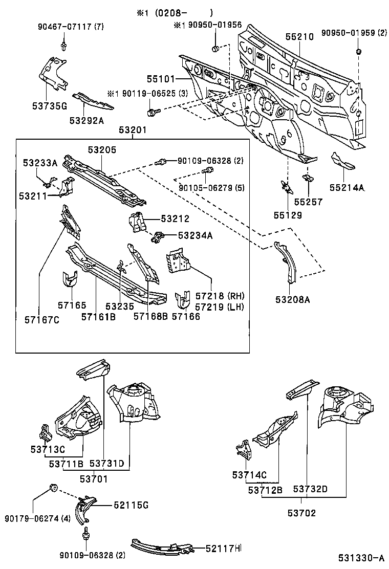  CELICA |  FRONT FENDER APRON DASH PANEL