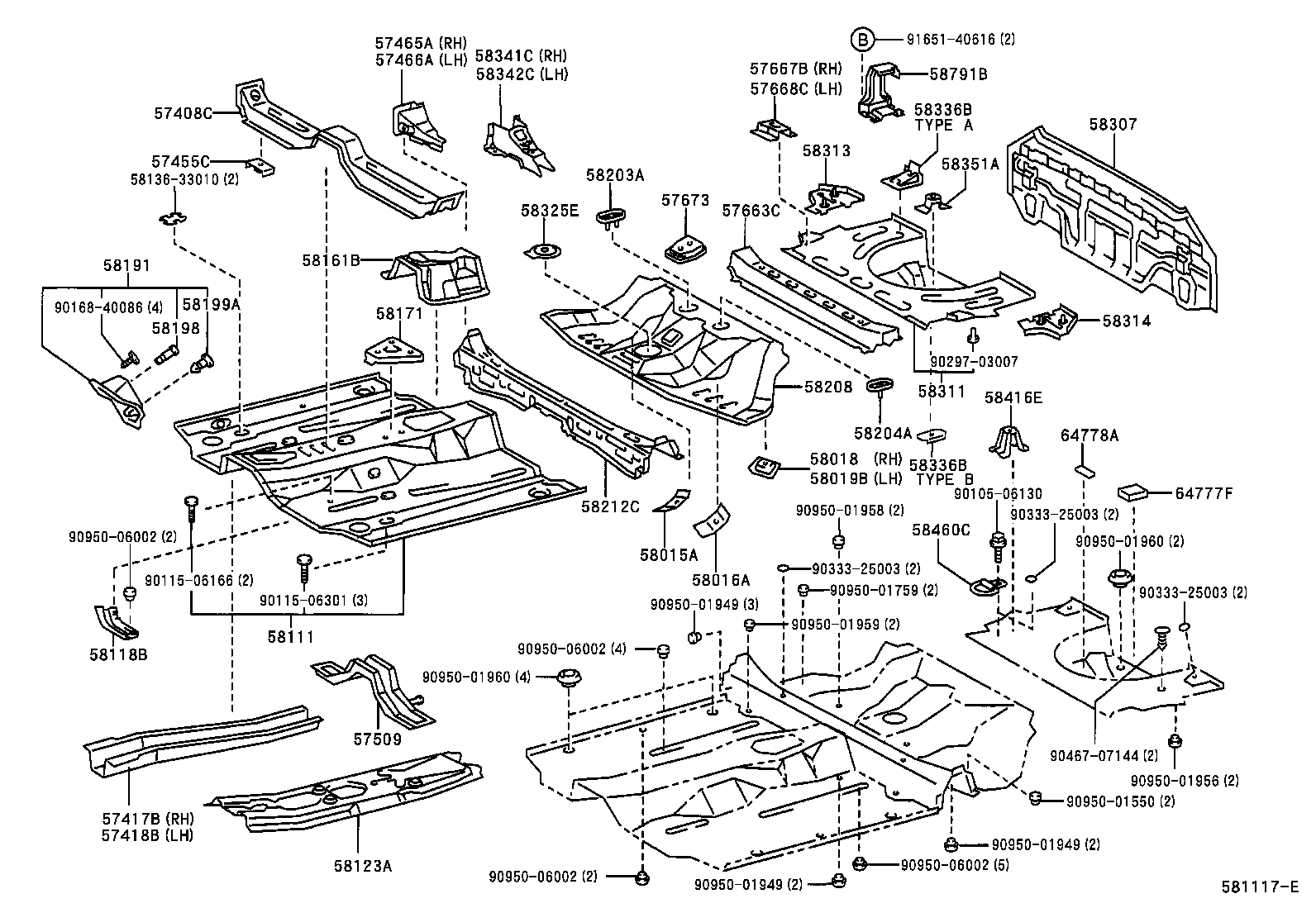  CELICA |  FLOOR PAN LOWER BACK PANEL