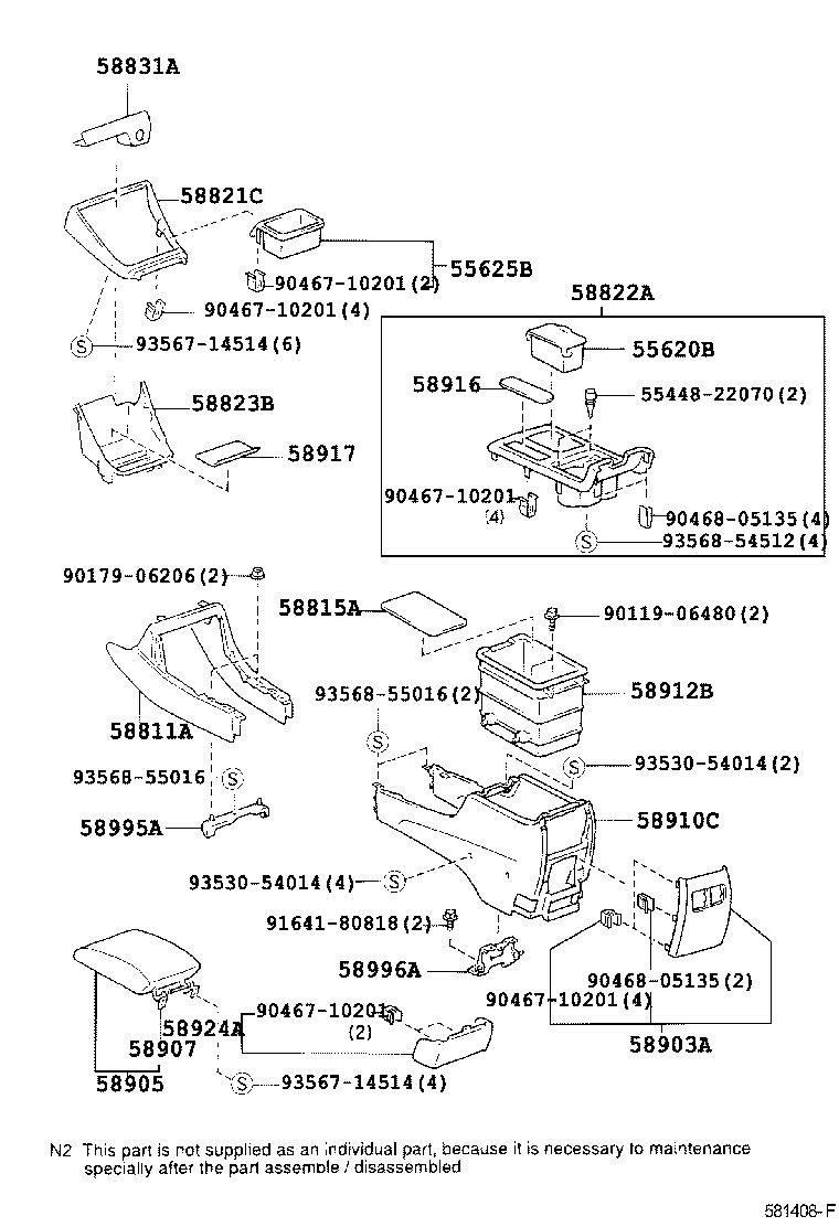  CAMRY JPP |  CONSOLE BOX BRACKET