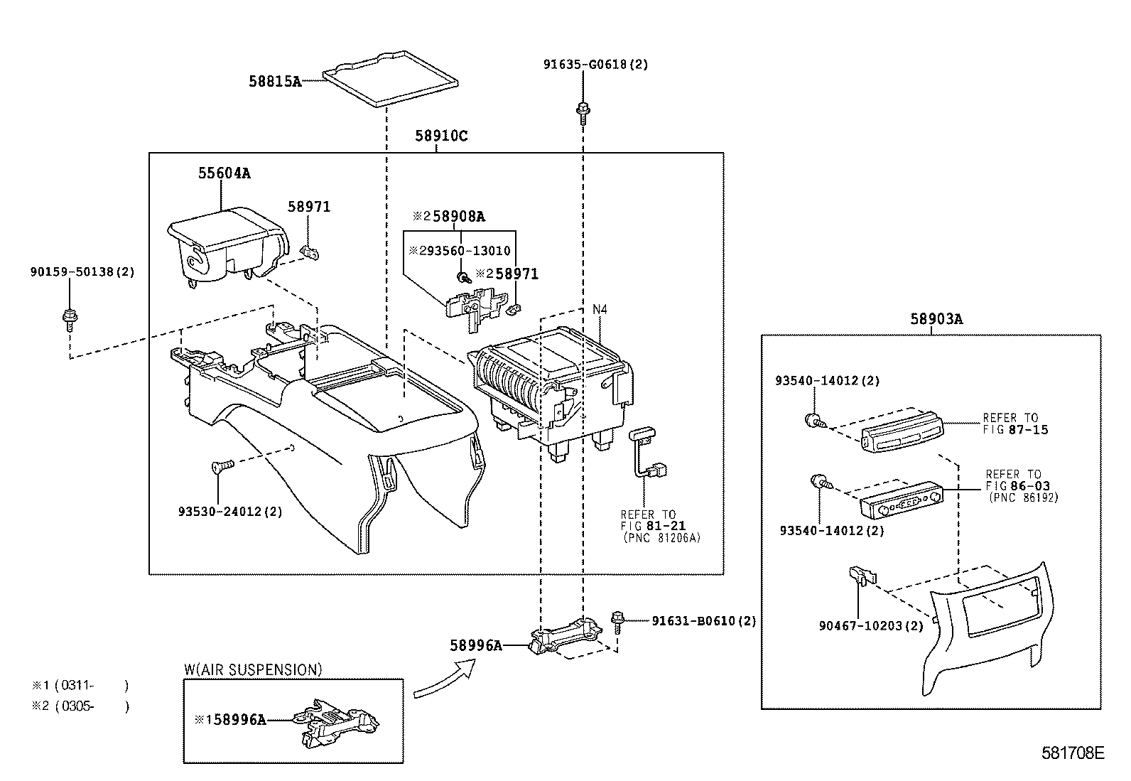  GX470 |  CONSOLE BOX BRACKET