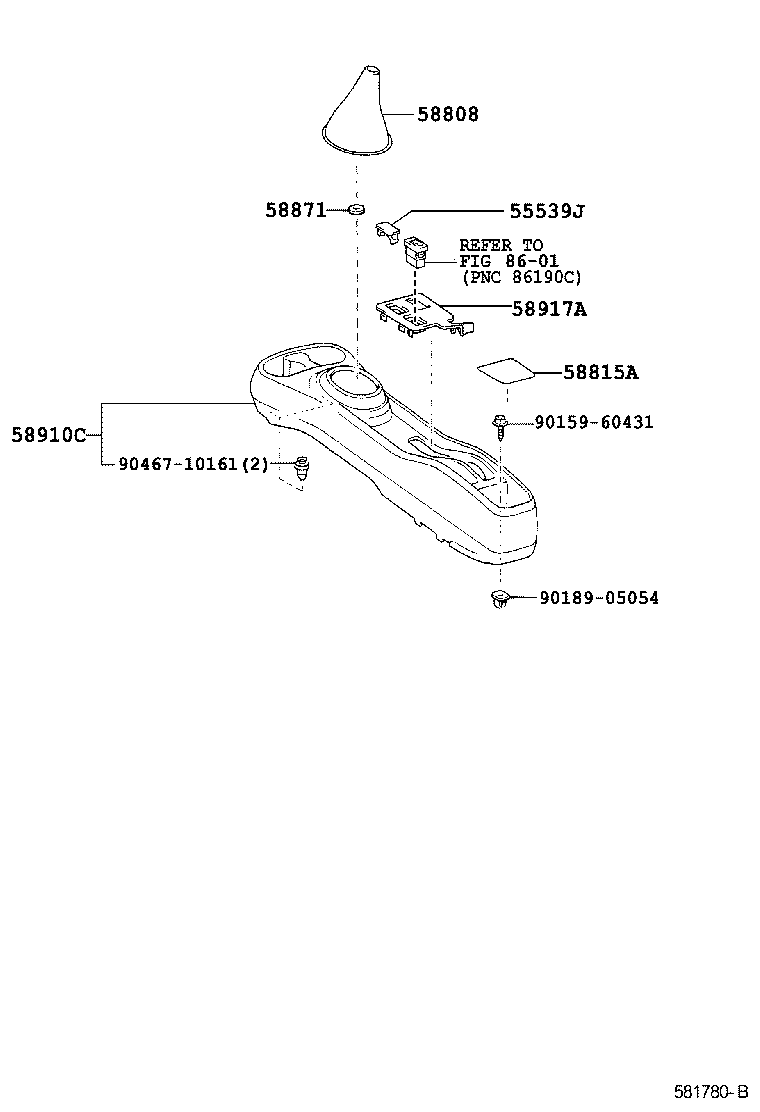  SCION XB |  CONSOLE BOX BRACKET