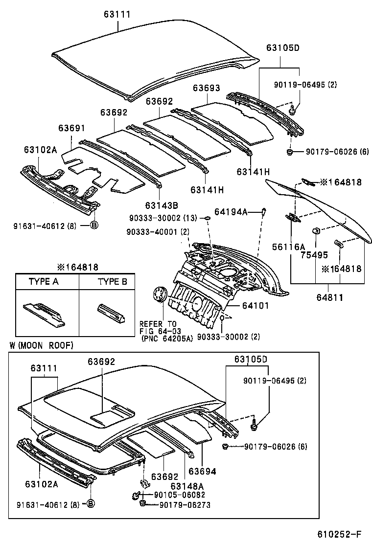  LS400 |  ROOF PANEL BACK WINDOW GLASS