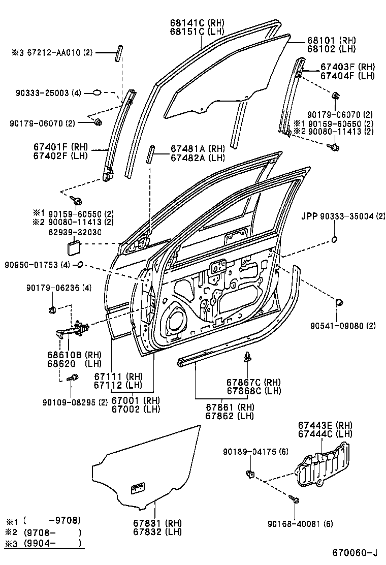  CAMRY NAP |  FRONT DOOR PANEL GLASS