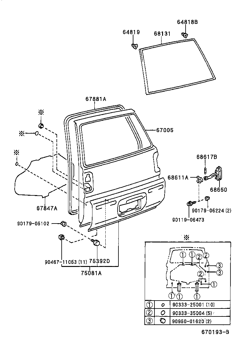  RAV4 EV |  BACK DOOR PANEL GLASS