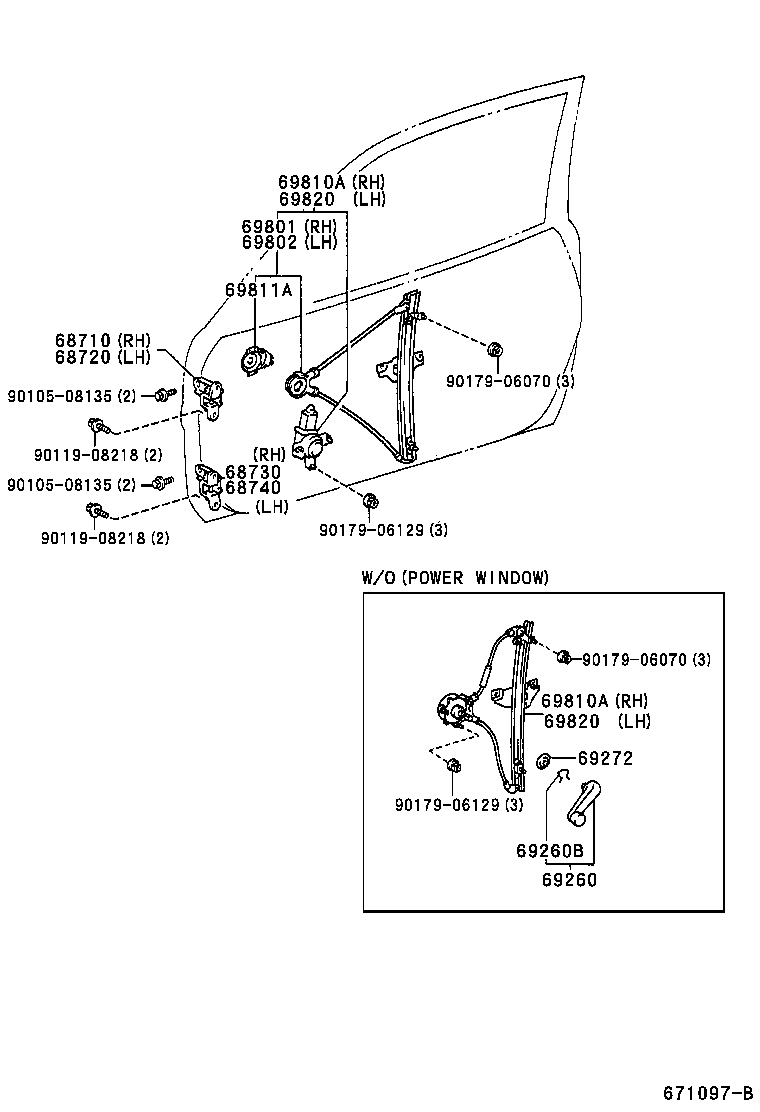  RAV4 EV |  FRONT DOOR WINDOW REGULATOR HINGE