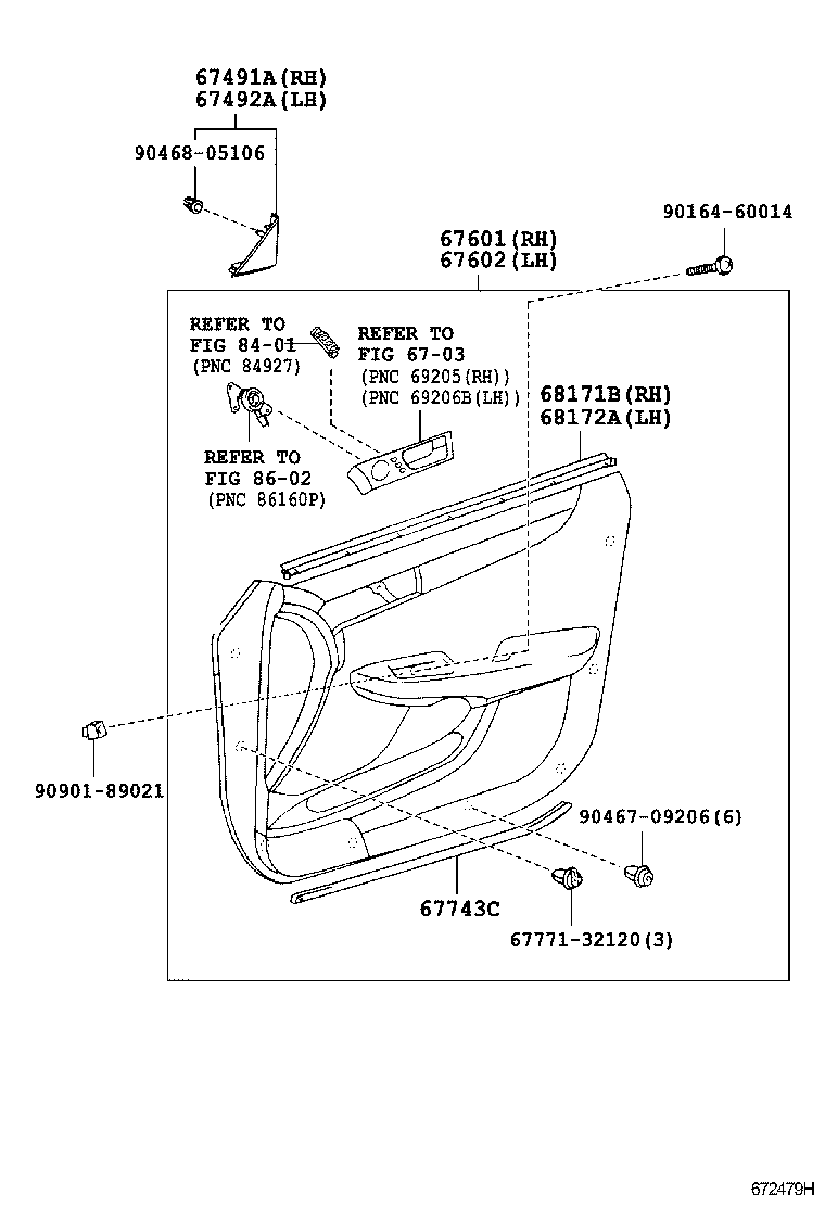  ES300 330 |  FRONT DOOR PANEL GLASS