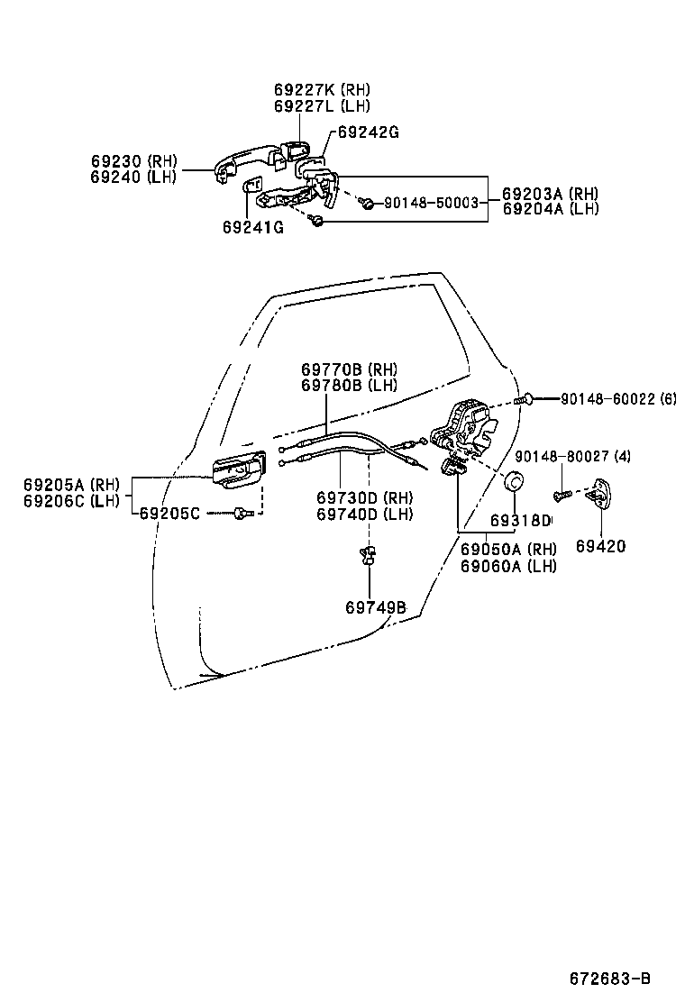  SCION XA |  REAR DOOR LOCK HANDLE